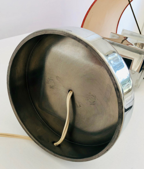 Lampe de salon vintage base en étain, Italie années 60