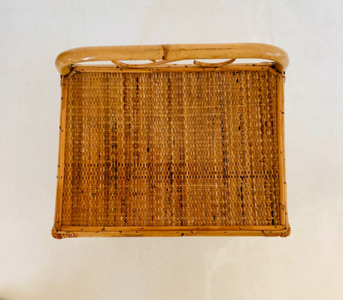Table d'appoint en rotin, Italie années 60