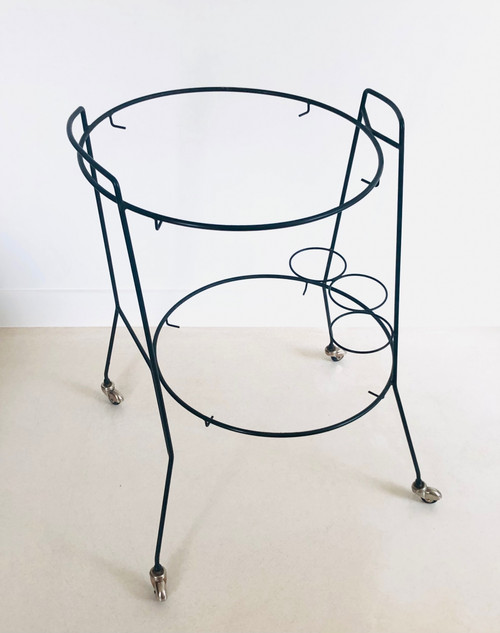 Serving cart with two enameled trays, Italy 1950s.