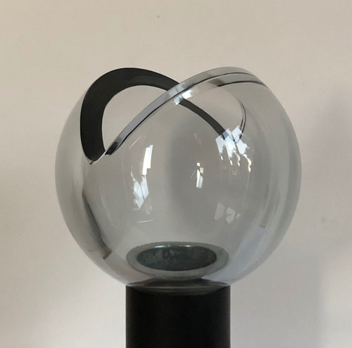 Grey Murano glass wall lamp by Flavio Poli for Seguso, Italy 1970s