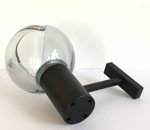 Grey Murano glass wall lamp by Flavio Poli for Seguso, Italy 1970s