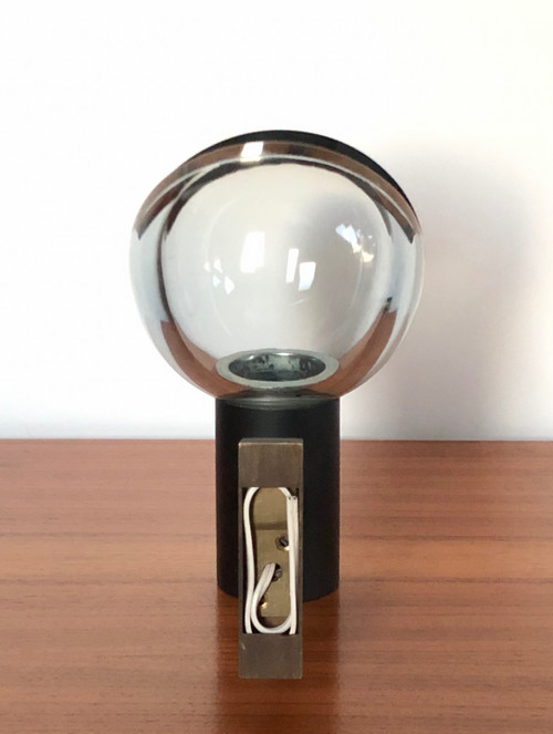 Grey Murano glass wall lamp by Flavio Poli for Seguso, Italy 1970s