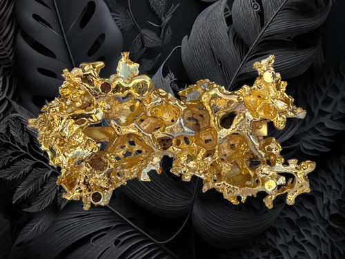 MAIL HOLDER BY CLAUDE VICTOR BOELTZ IN GILT BRONZE AND ROCK CRYSTAL
