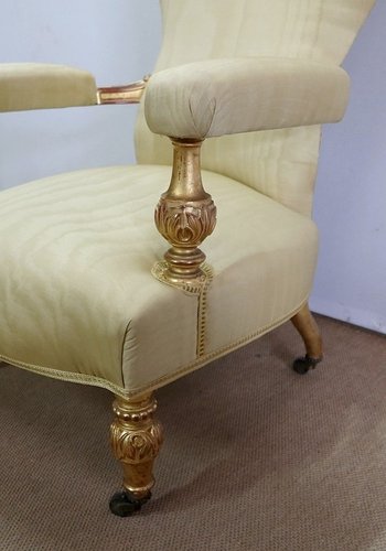  Important Fauteuil en bois doré Restauration – Début XIXe 