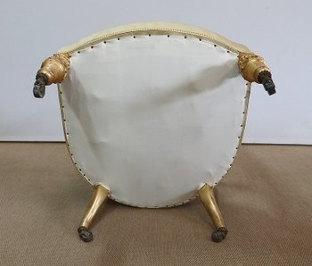  Important Fauteuil en bois doré Restauration – Début XIXe 