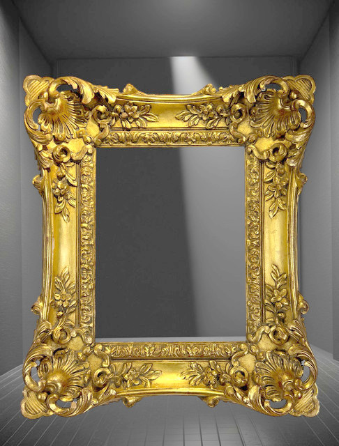 Rahmen im Stil von Louis XV aus geschnitzter und vergoldeter Eiche für Gemälde 31 CM x 24CM