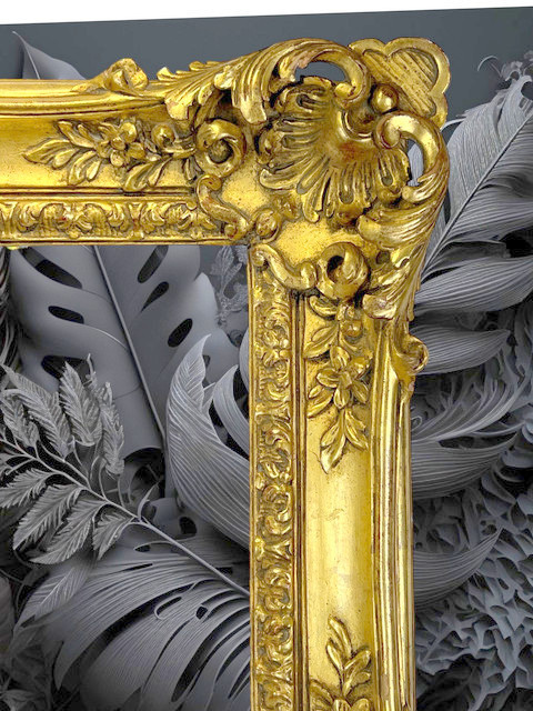 Rahmen im Stil von Louis XV aus geschnitzter und vergoldeter Eiche für Gemälde 31 CM x 24CM
