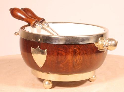 Salad Bowl With Its Cutlery 19th Century