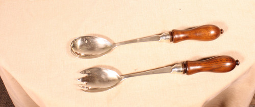 Salad Bowl With Its Cutlery 19th Century