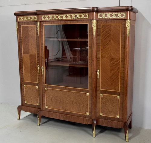 Louis XV - Louis XVI marquetry armoire-library - 20th century
