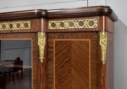 Louis XV - Louis XVI marquetry armoire-library - 20th century