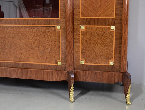 Louis XV - Louis XVI marquetry armoire-library - 20th century