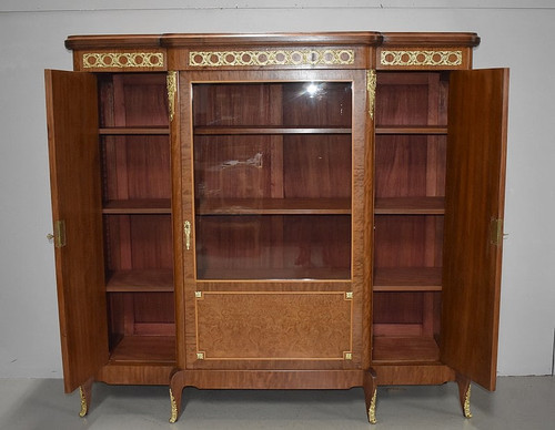 Louis XV - Louis XVI marquetry armoire-library - 20th century