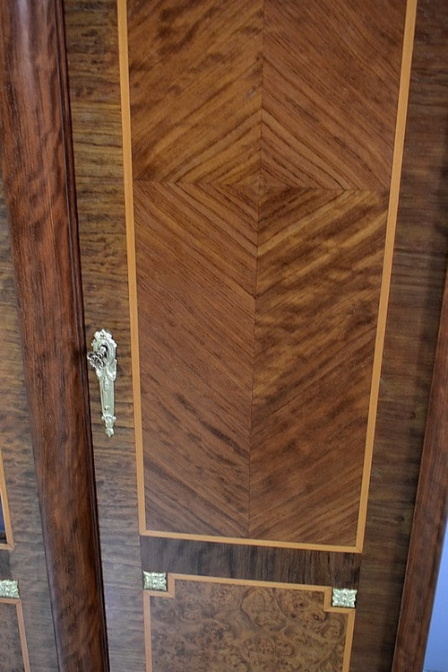 Louis XV - Louis XVI marquetry armoire-library - 20th century