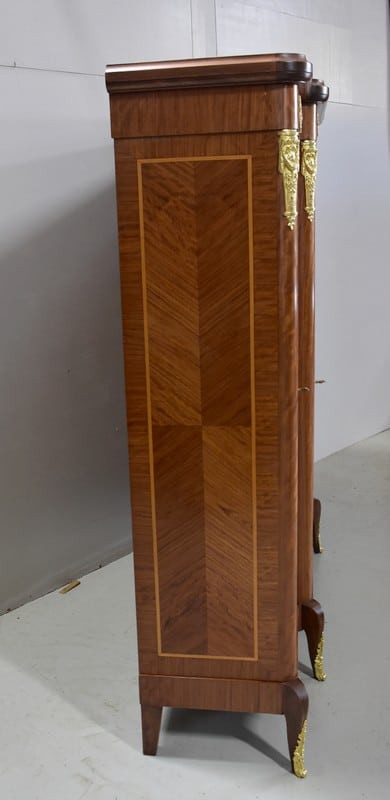 Louis XV - Louis XVI marquetry armoire-library - 20th century