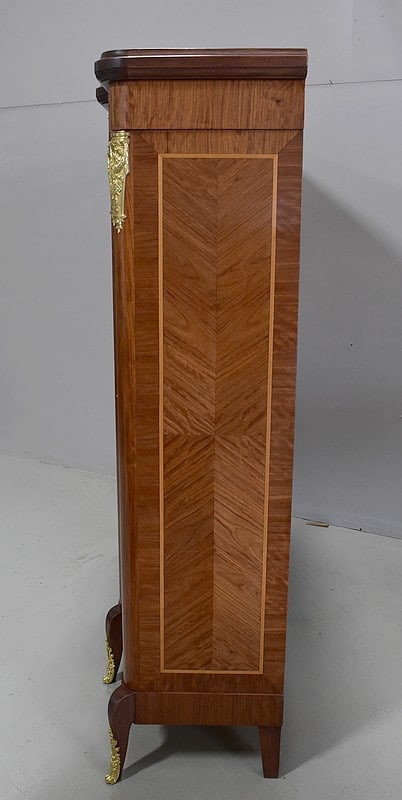 Louis XV - Louis XVI marquetry armoire-library - 20th century