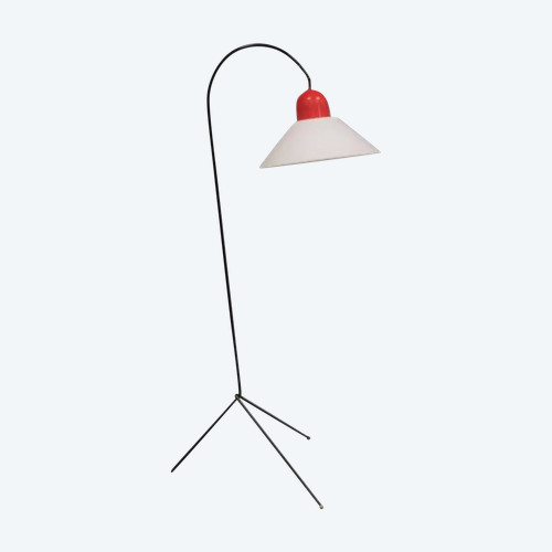 Dreibeinige Stehlampe aus Metall und Kunststoff, Frankreich 60er Jahre
