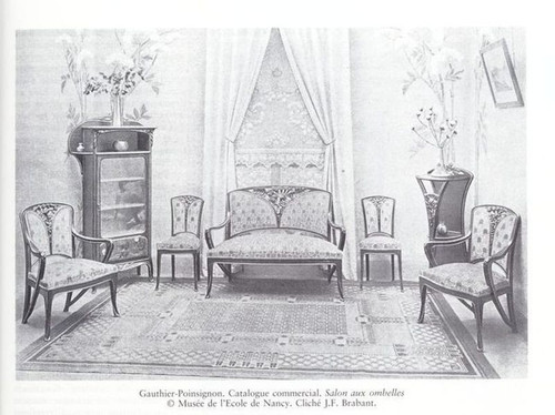 Camille Gauthier Ensemble de Salon Art Nouveau "Aux Ombelles"