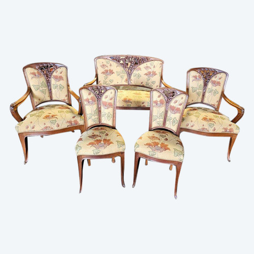 Camille Gauthier Ensemble de Salon Art Nouveau "Aux Ombelles"