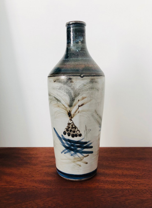 Vaso in ceramica "Le cavalier" di Raymonde Leduc, Francia 1960