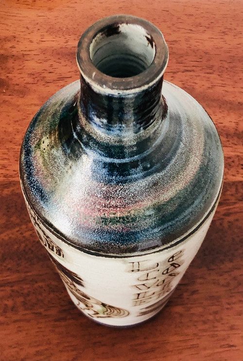 Vaso in ceramica "Le cavalier" di Raymonde Leduc, Francia 1960