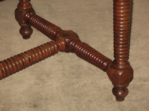 Writing table desk with a large drawer in fruit wood, 19th century Restoration period