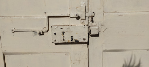 Old 18th Century Double Door In Oak Woodwork Beautiful Ironwork
