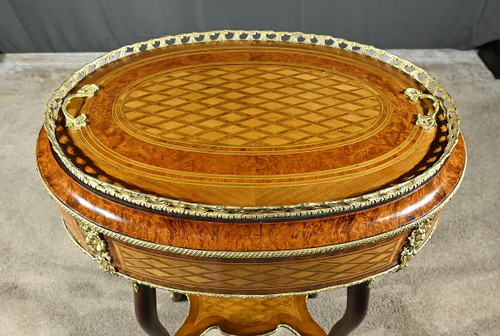 Fioriera in Intarsio di Legno Pregiato, Periodo Napoleone III – Metà del XIX Secolo
