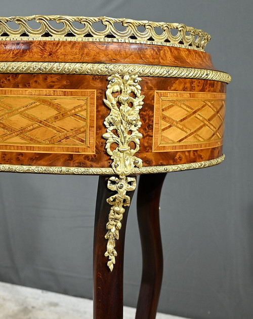 Fioriera in Intarsio di Legno Pregiato, Periodo Napoleone III – Metà del XIX Secolo