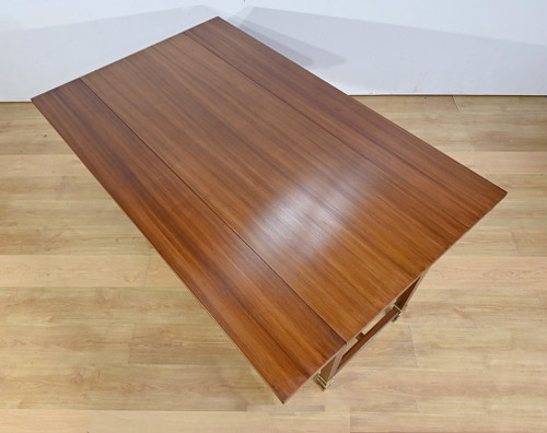 Importante Table à Volets en Acajou Sapelli, style Directoire – 1970