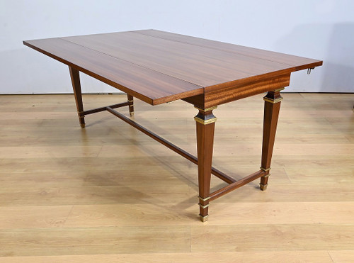 Importante Table à Volets en Acajou Sapelli, style Directoire – 1970