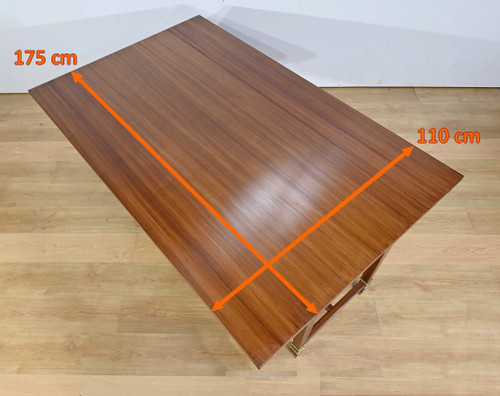 Importante Table à Volets en Acajou Sapelli, style Directoire – 1970