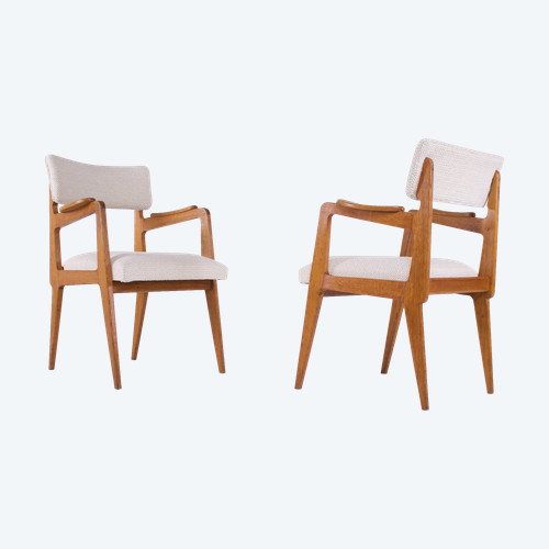 Paire de fauteuils style Marcel Gascoin.