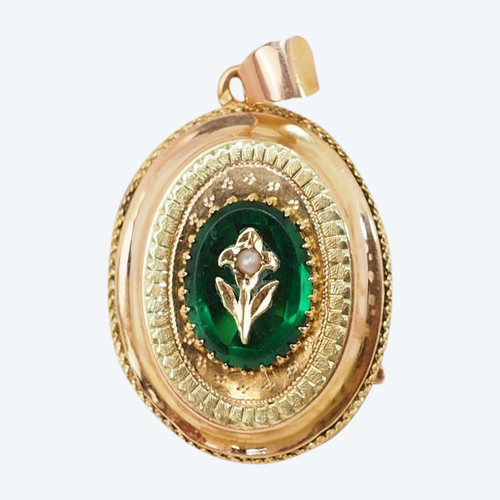 Pendentif porte photo en jaune 