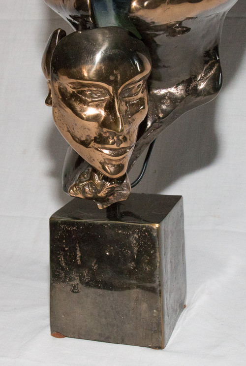 Lampada scultura di Yves Lohe anni '90