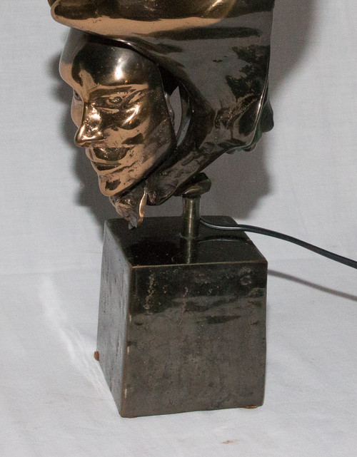Lampada scultura di Yves Lohe anni '90