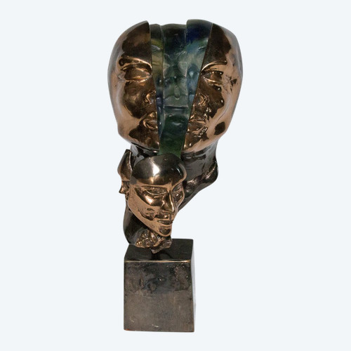 Lampada scultura di Yves Lohe anni '90