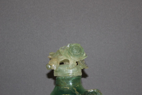 Vase Couvert En Fluorine à Décor De Fleurs , Asie 