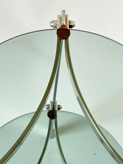 Modernist tripod stand in chrome steel from the 1970s