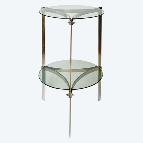 Modernist tripod stand in chrome steel from the 1970s