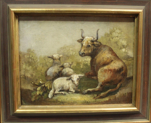 Olio Su Tela Mucca E Pecora XIX