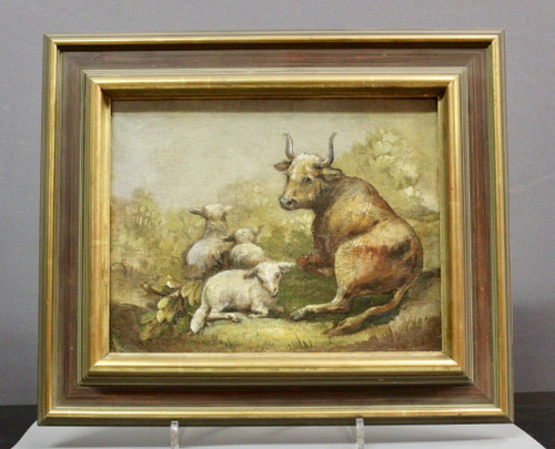Olio Su Tela Mucca E Pecora XIX