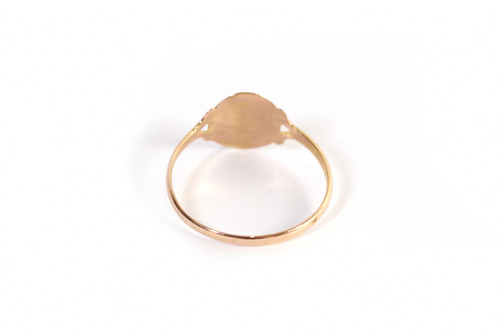 Bague pensée régionale en or rose 18k, bague ancienne régionale Poitou, Normandie, fleur, Bretagne