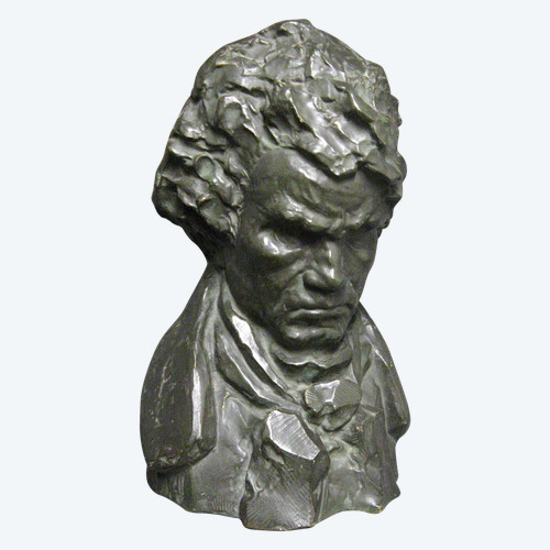 Bust Of Beethoven In Terracotta Signed By P. Joubert Sculptor.