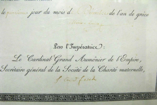 Patent unterzeichnet von Kaiserin Marie Louise. 1. Reich. Napoleon 1