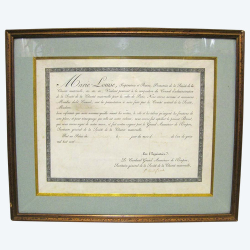 Patent unterzeichnet von Kaiserin Marie Louise. 1. Reich. Napoleon 1