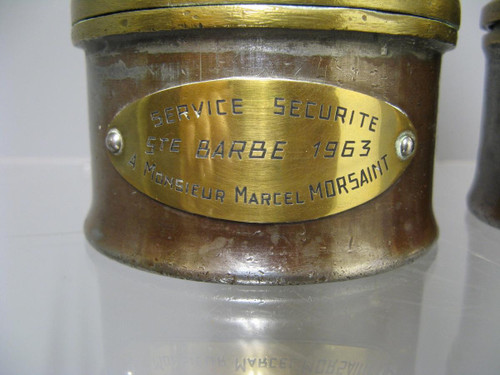 Paire De Lampes De Mineur Dufrane Castiau De Reconnaisance. 