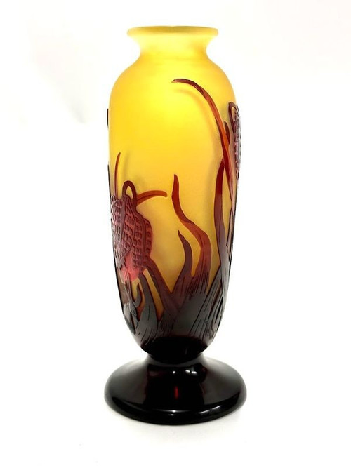 Emile Gallé Vase  "Aux Fritillaires Pintades"