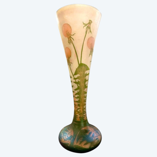 Important Daum Vase "With Dandelions"