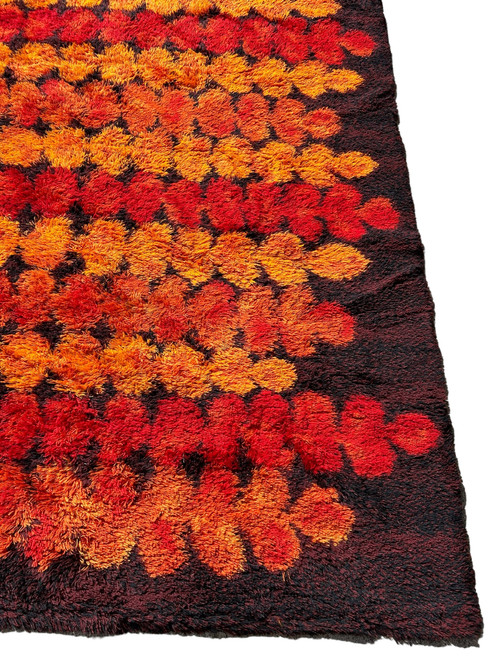 Large Vintage Scandinavian Space Age Wool Rug Circa 1970